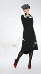 RHEA Kleid schwarz-cremeweiss